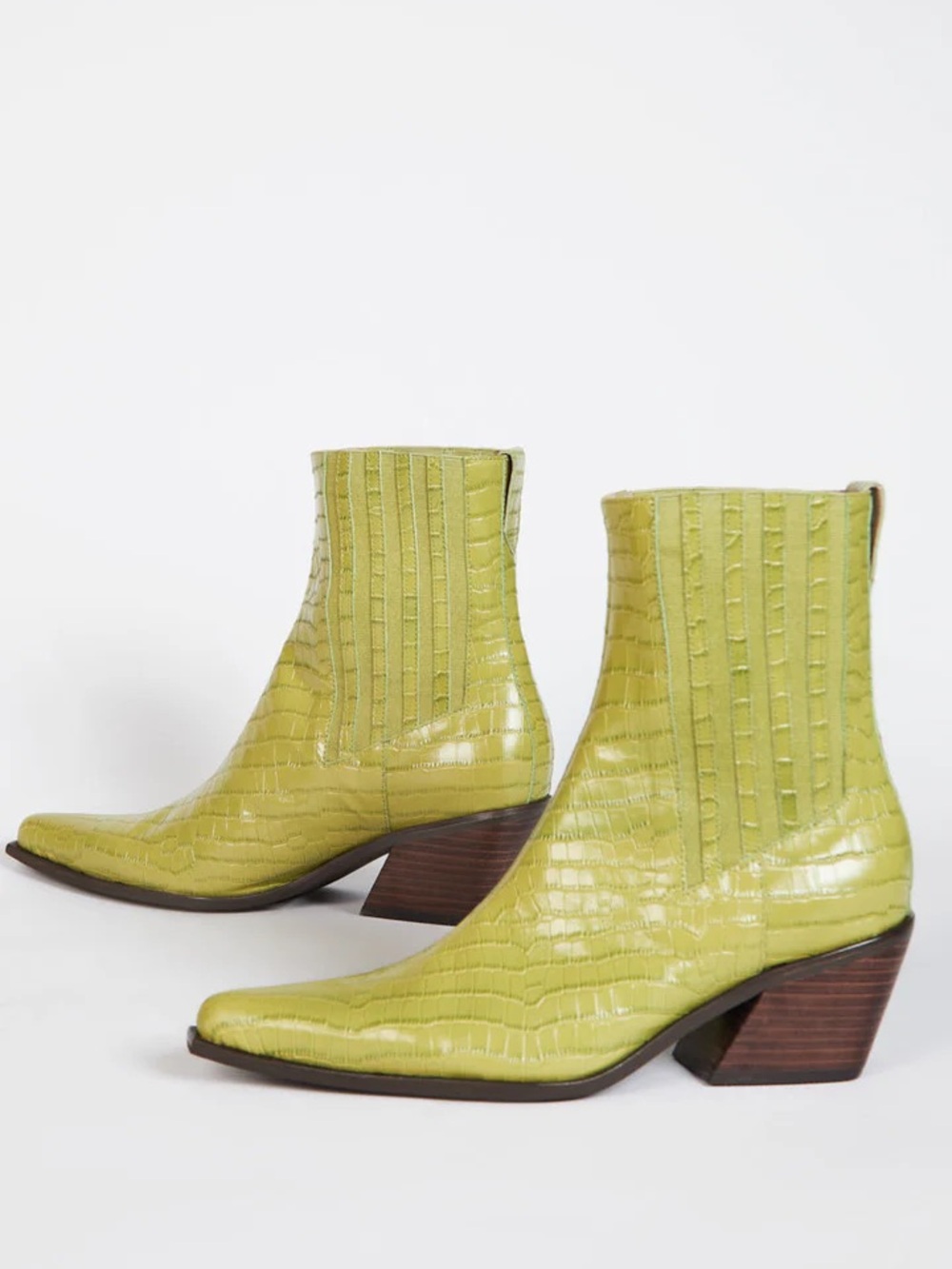 ISO: Intentionally Blank HILLARY CROC WESTERN BOOT in Apple
